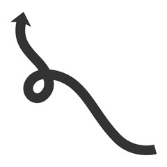 Loop-to-top arrow curve.