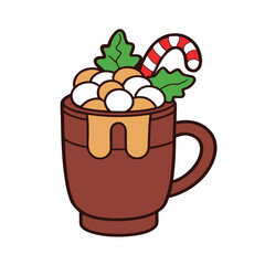 cup of coffee with chocolate and strawberry