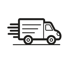 outline vector fast delivery  truck icon