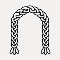 Decorative archway formed by intertwined braids and knots