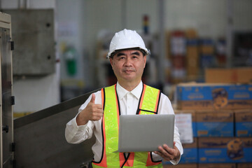 Logistics of international with man working at shipping