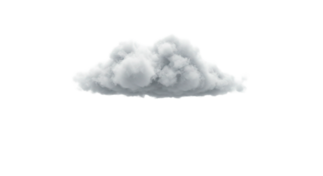 Isolated fluffy cloud image for weather forecast and sky overlay design element cloudscape illustration