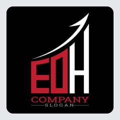 Fototapeta premium EDH logo design, EDH Company Logo Design Growth vector, EDH Upward Arrow Business Success Logo vector, EDH Corporate Branding Logo, EDH simple and modern logo, EDH business finance logo design, etc.