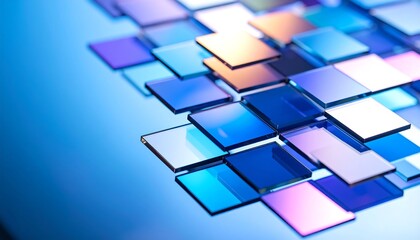 Colorful square glass tiles, abstract design