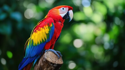 Obraz premium Vibrant macaw perched on a branch.