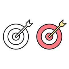 Target icon set. Goal symbol. Vector isolated illustration