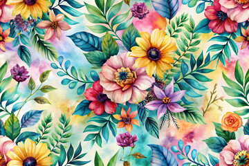 Fototapeta premium seamless pattern with flowers