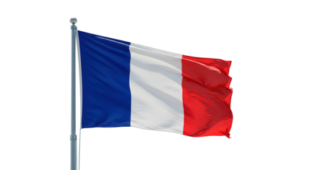 French flag waving in the wind national symbol of france patriotism republic tricolor banner europe 100