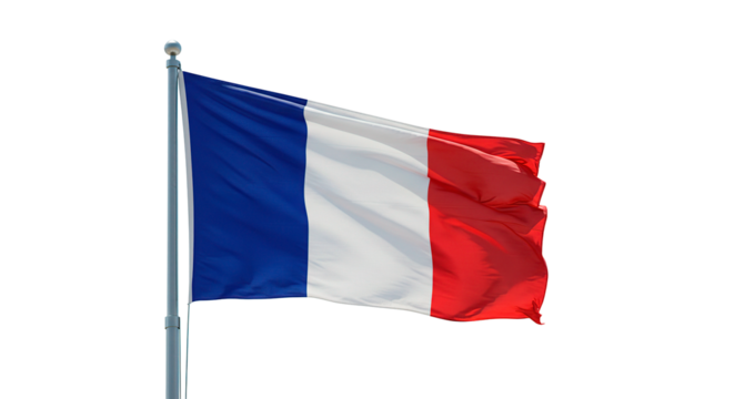 French flag waving in the wind national symbol of france patriotism republic tricolor banner europe 100