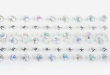 Decorative iridescent stickers with crystalline and shell texture. Decals for manicure,...