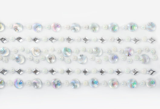 Decorative iridescent stickers with crystalline and shell texture. Decals for manicure, handcrafting or patchwork. - Powered by Adobe