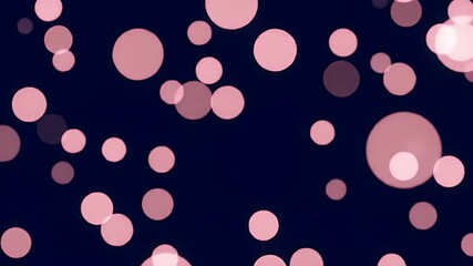 Animated Pink Circles Floating Against a Dark Blue Backdrop Creating Dreamy Effect - Powered by Adobe