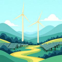 Infraestrutura de Energia Limpa em Vale Abundante