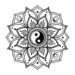 Sacred geometry mandala with the flower of life symbol and dots