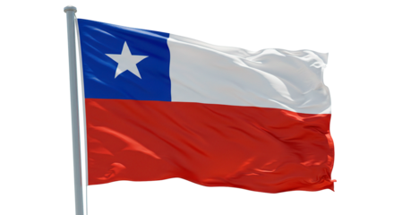 Chilean flag waving in the wind national symbol of chile patriotism independence day celebration republic