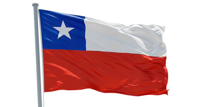 Chilean flag waving in the wind national symbol of chile patriotism independence day celebration republic