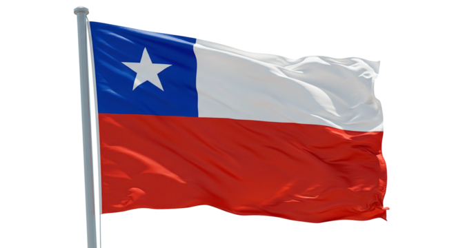Chilean flag waving in the wind national symbol of chile patriotism independence day celebration republic