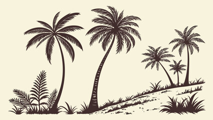 Fototapeta premium silhouette of palm tree