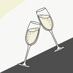 two-glasses-of-champagne-silhouette-vector 