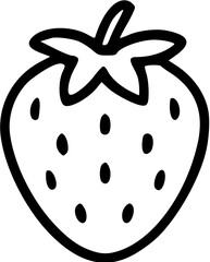 Obraz premium Simple Line Art Illustration of a Strawberry