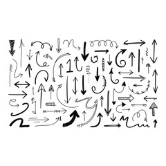 Obraz premium Hand drawn Arrow Collection Diverse Styles Black Ink Vector Graphics Modern Design Trendy Graphic Design Elements Website Design User Interface Navigation Arrows
