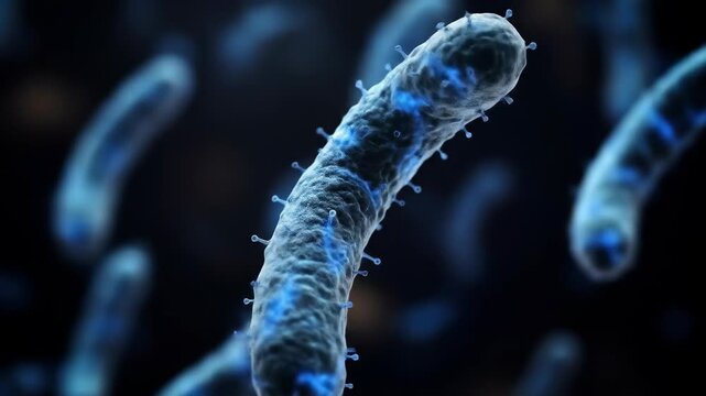 Microscopic, cylindrical cell structure with spikes