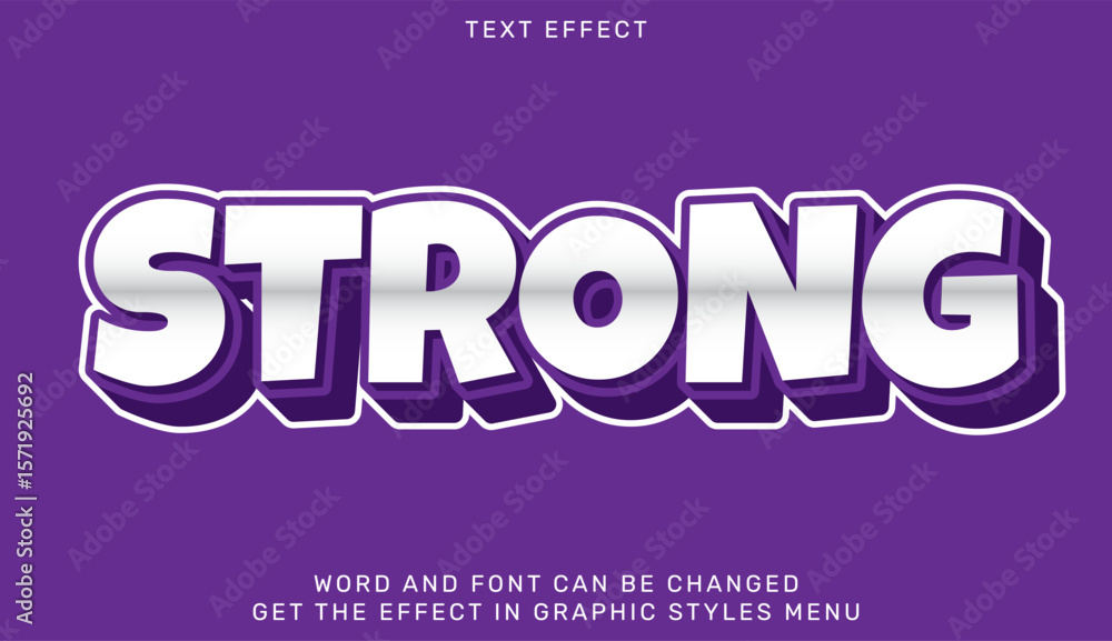 Poster strong text effect in 3d design