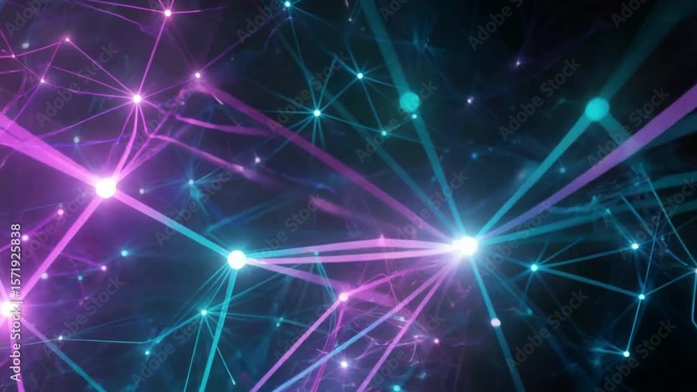 Poster video 4k abstract network connection technology background data digital communication system glow li
