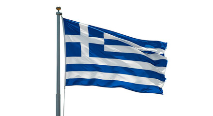 Naklejka premium Download patriotic greece flag image waving in the wind for free national symbol of greek pride and identity