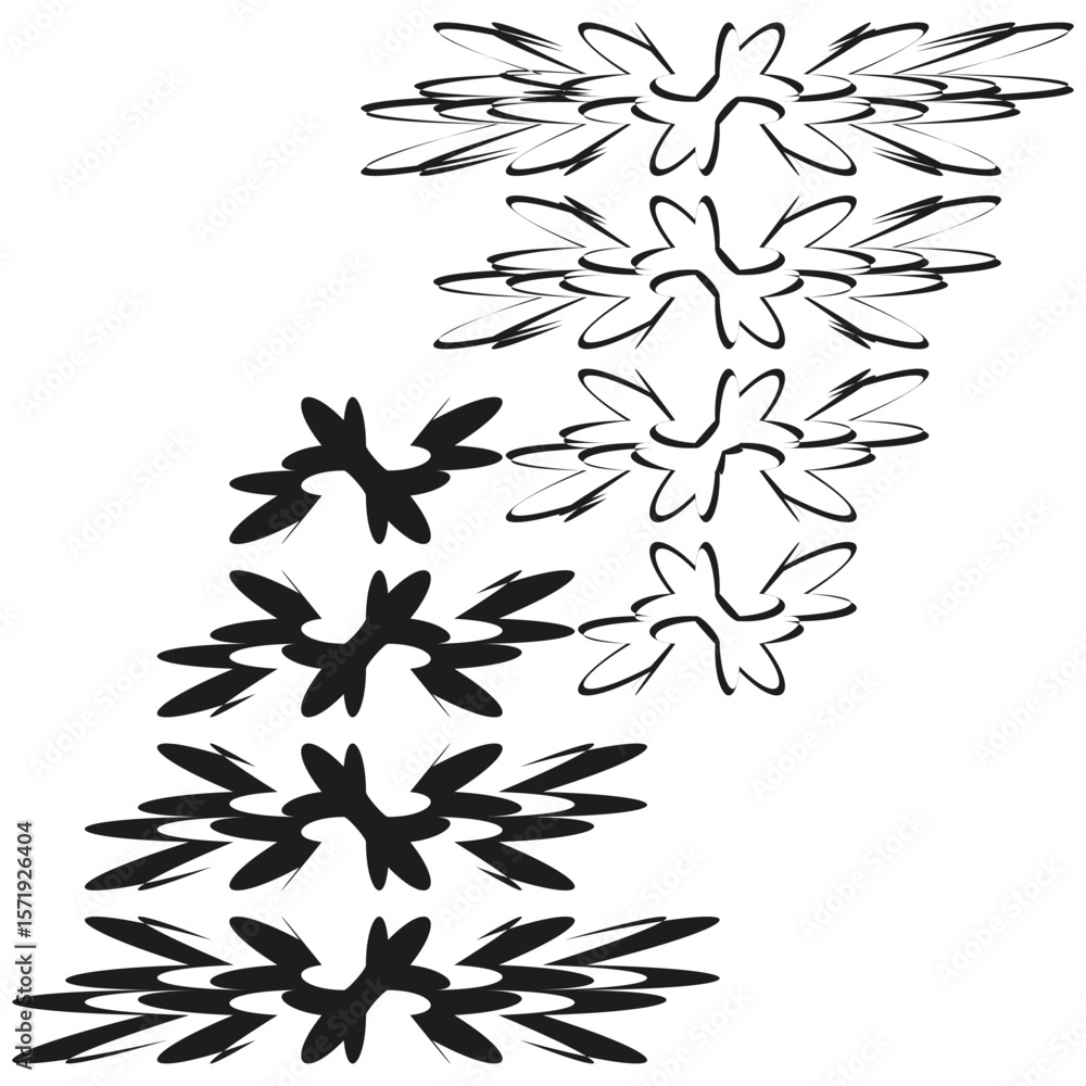 Aufkleber abstract organic shapes. decorative brush strokes. dynamic splatter elements. vector artistic forms