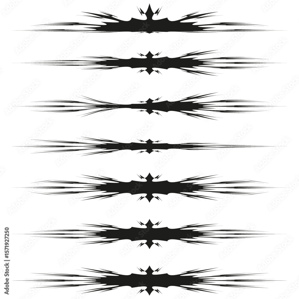 Aufkleber abstract brush strokes. grunge divider vector. horizontal line elements. decorative border set