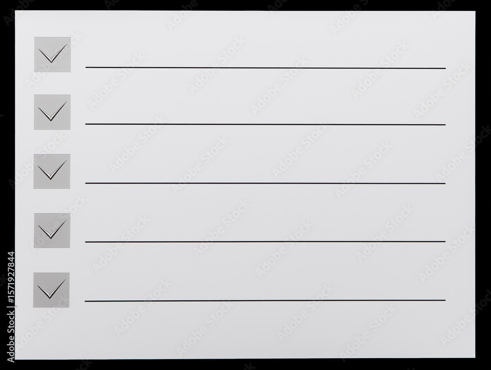 Aufkleber checklist with empty lines for organizing tasks and activities in a structured manner