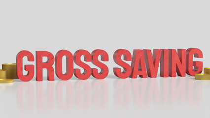 The Gross savings and coins for Business concept 3d Rendering.