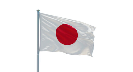 Waving japanese national flag illustration, country symbol of japan, japanese culture and patriotism image