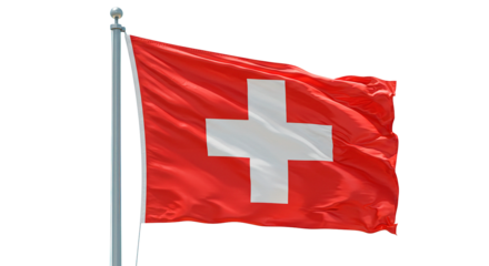 Swiss flag waving in the wind national symbol of switzerland patriotic european country international identity 100
