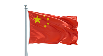 Chinese national flag waving in the wind patriotic symbol of asia and east asia country nation pride
