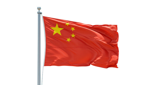 Chinese national flag waving in the wind patriotic symbol of asia and east asia country nation pride
