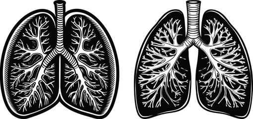 human lungs damaged, human lungs, lung-silhouette, Day of World Lung Cancer