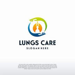 Obraz premium Lungs Care logo designs concept vector, Health Lungs logo designs template