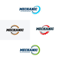 Set of Gear Logo designs Template Vector, Collection of Mechanic logo symbol, Logo symbol icon template