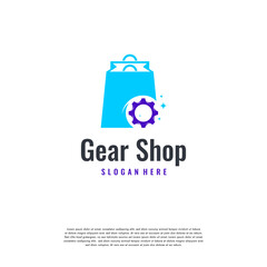 Fototapeta premium Gear Shop Logo designs concept vector, Mechanic Gear logo template