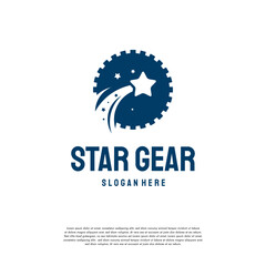 Star Gear logo designs concept vector, Bright Mechanic logo template, best Repair logo symbol