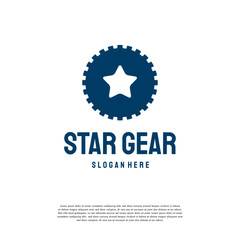 Star Gear logo designs concept vector, Bright Mechanic logo template, best Repair logo symbol