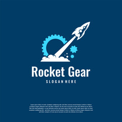 Rocket Gear logo designs concept vector, Rocket Service logo