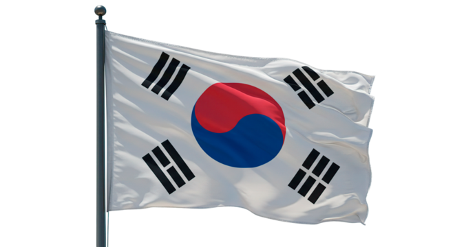 South korean flag waving in the wind patriotic symbol of korea national identity and pride republic of korea