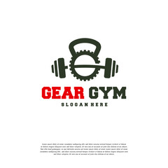 Gear Gymnastic logo designs template, Sport Industry logo template