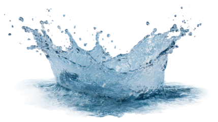  Splash of Water Frozen Mid-Air - High-speed water splash captured in motion isolated on transparent background