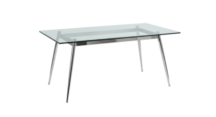 Sleek modern glass top table with chrome legs contemporary furniture dining table office desk design 100cm