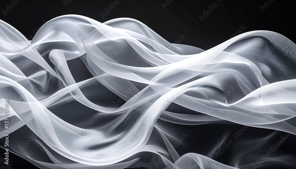 Poster abstract waves of light forming a soft, ethereal pattern