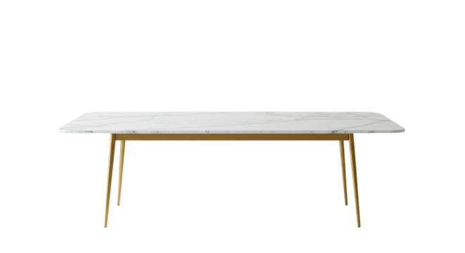 Modern marble top dining table with gold metal legs contemporary furniture for home decor and kitchen design